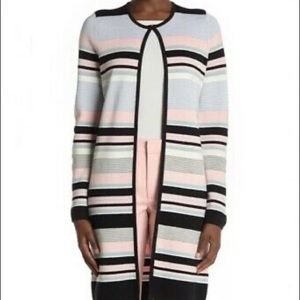 NWT Calvin Klein Striped Cotton Cardigan Long